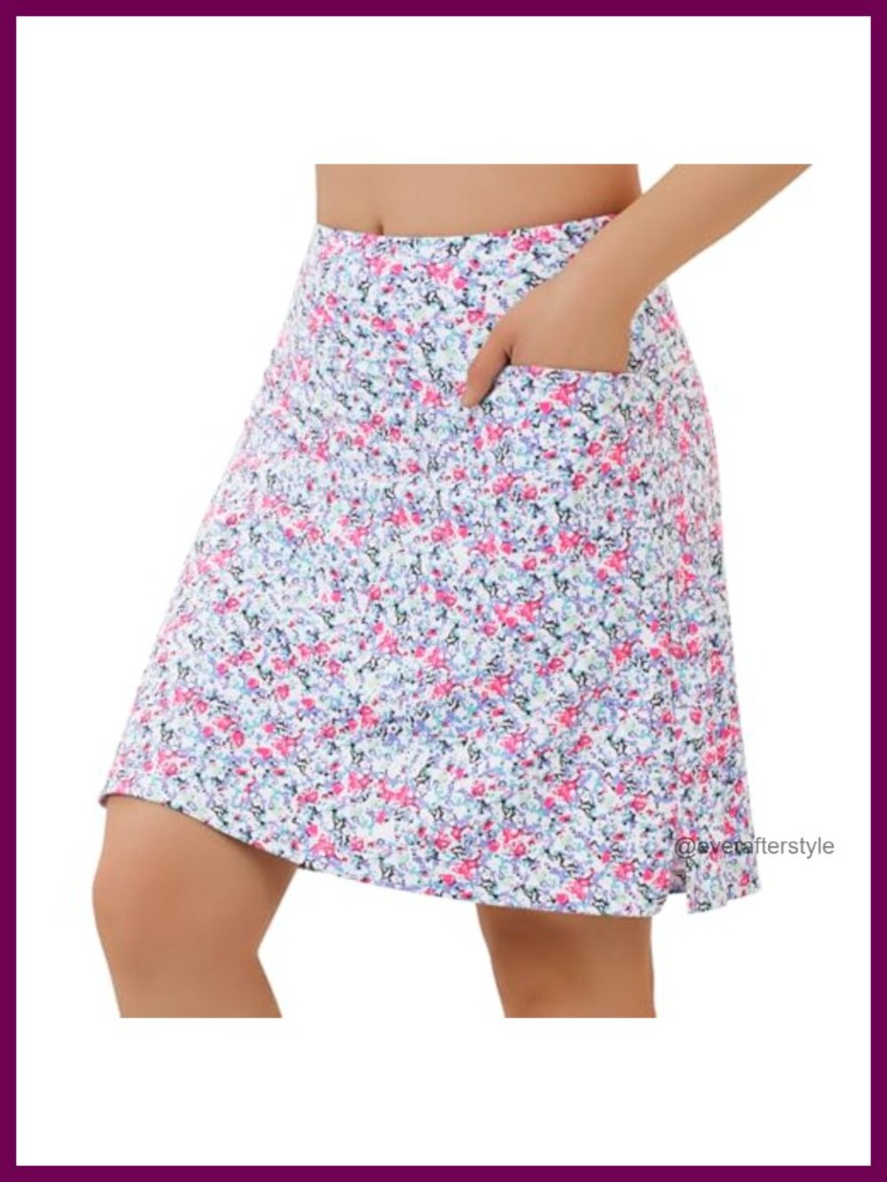Women's 20" Knee Length Skort with 3 Pockets Polyester Spandex Active Tennis